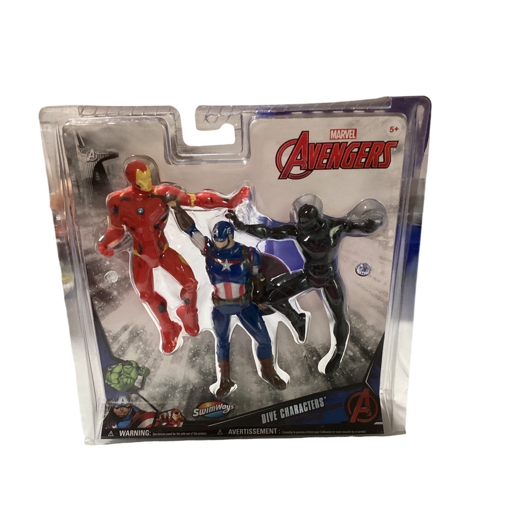 SwimWays Marvel Avengers Dive Characters 3 Pack Iron Man Captain America Panther